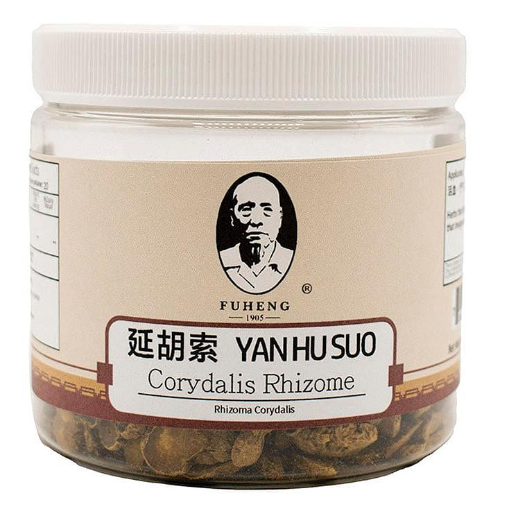YAN HU SUO - Corydalis Rhizome - FUHENG - Since 1905 - 100g 1 Container 1 ส่วน