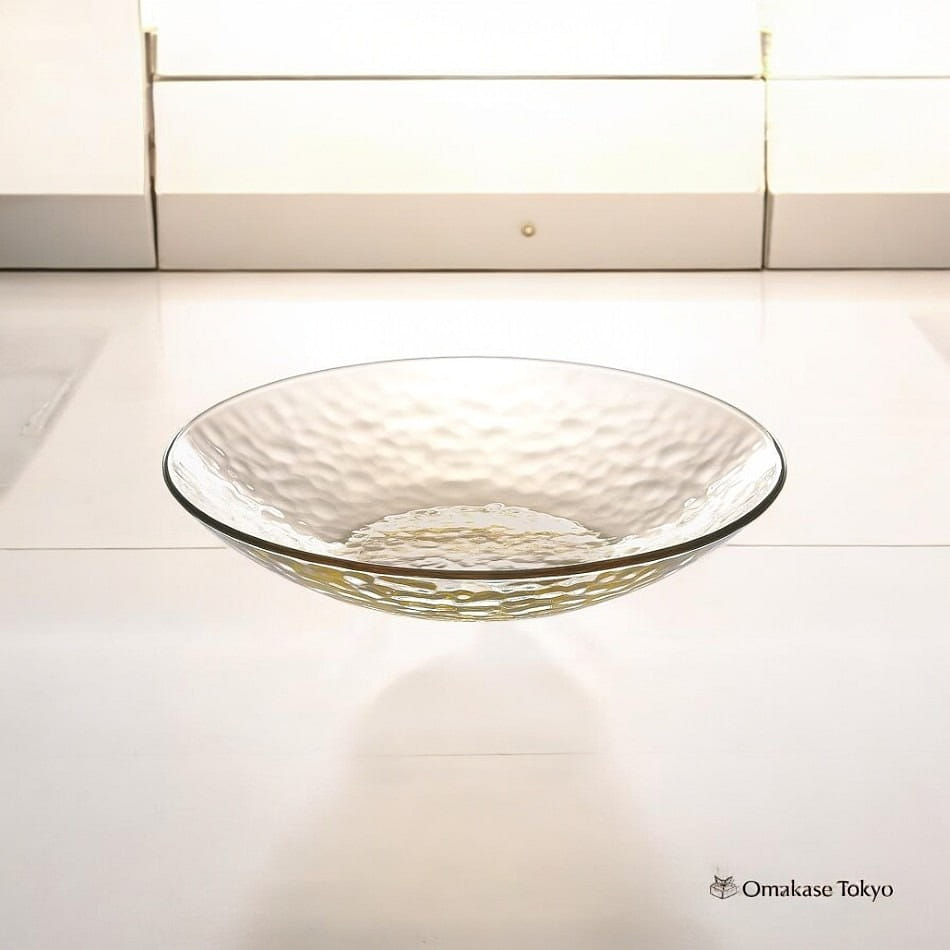 Toyo Sasaki Glass Gracieux Noodle Bowl Plate Amber 610 그램