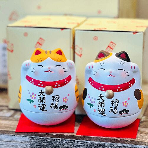 Japan Yakuho Fortune Tumbler Cat(Gift Box) - Black 1 count