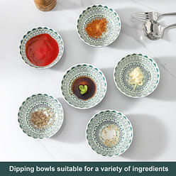 Deep Soy Sauce Dishes, 3.7 inch Ceramic Dipping Bowls 4 oz Small Dip Bowls Set 1 each