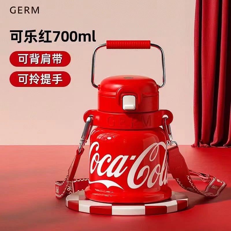 [GERM] Large red color 700ml capacity insulated cup stainless steel kettle 59.99 本