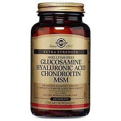 Solgar Glucosamine Hyaluronic Acid Chondroitin MSM, Shellfish-Free (120 Tablets) 1 count