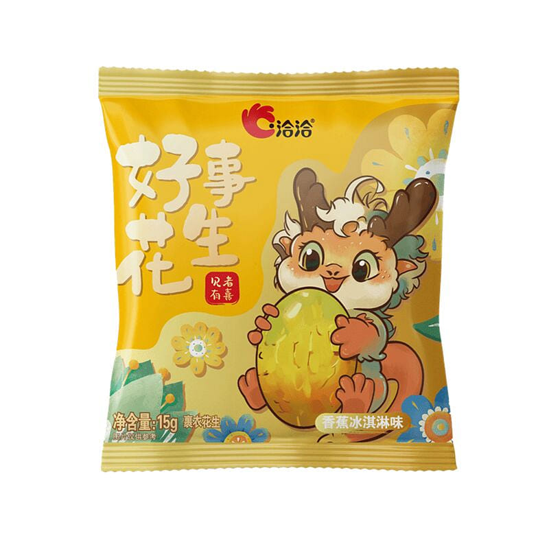 Qiaqia Banana Ice Cream Flavor Peanuts 15g*4 Packs 60 g