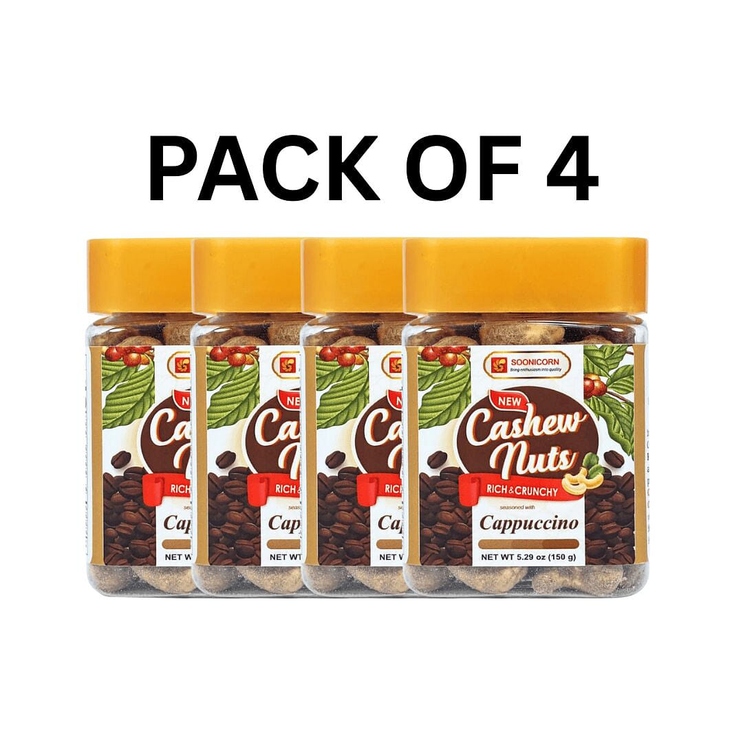 Cashew Nuts seasoned with Cappuccino Pack of 4 5.29 oz