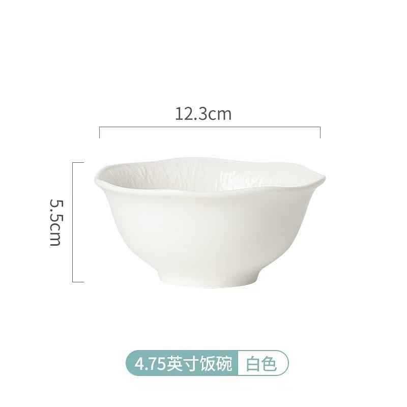 Songfa Ceramic Bowl Tableware 4.75-inch Bowl,White 1 개입