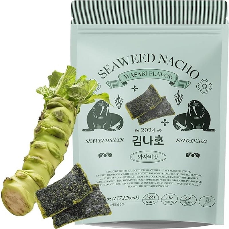 SEAART Seaweed Nacho (Wasabi Flavor) 1.41 온스