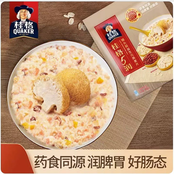 Quaker 5 Run Hericium Prebiotic Oatmeal instant meal replacement 1 개