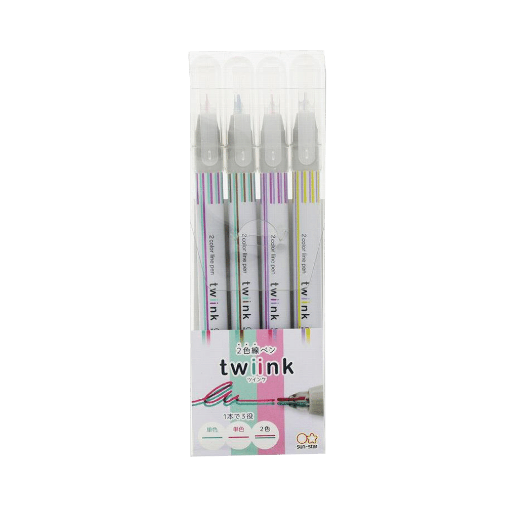 Sun star twiink 2 color line pen D 4pcs 1 개