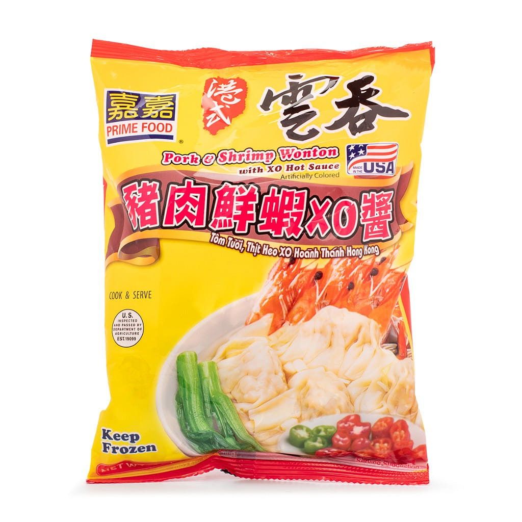 Prime Food เกี๊ยวหมูและกุ้งซอส XO แช่แข็ง 453 กรัม