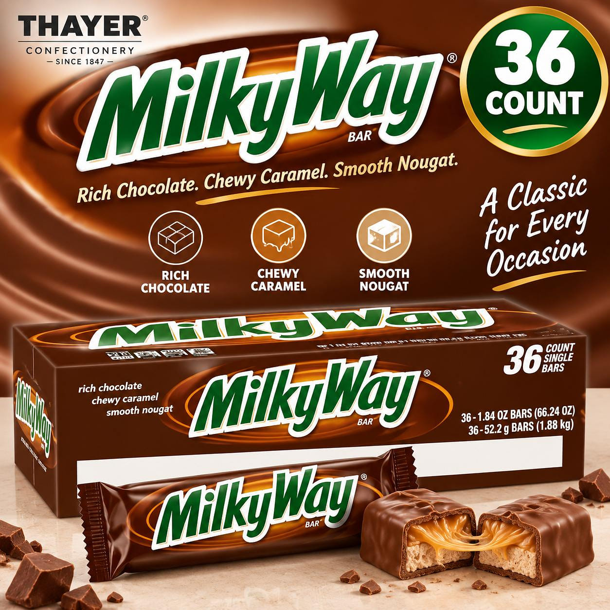 Milky Way Milk Chocolate Bars 36ct 1 each