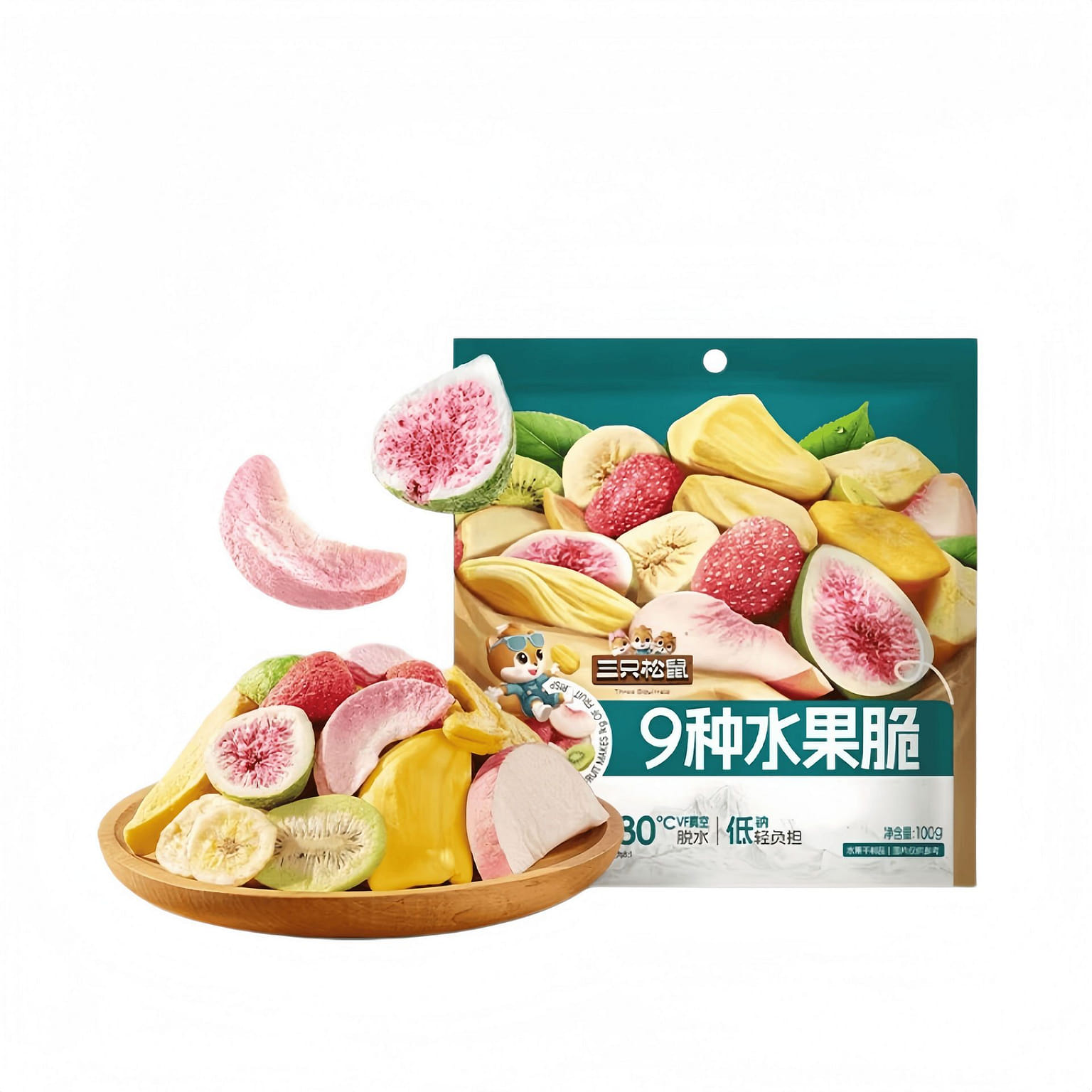 100g Bag of 9 Mixed Dried Crispy Fruits 100 g