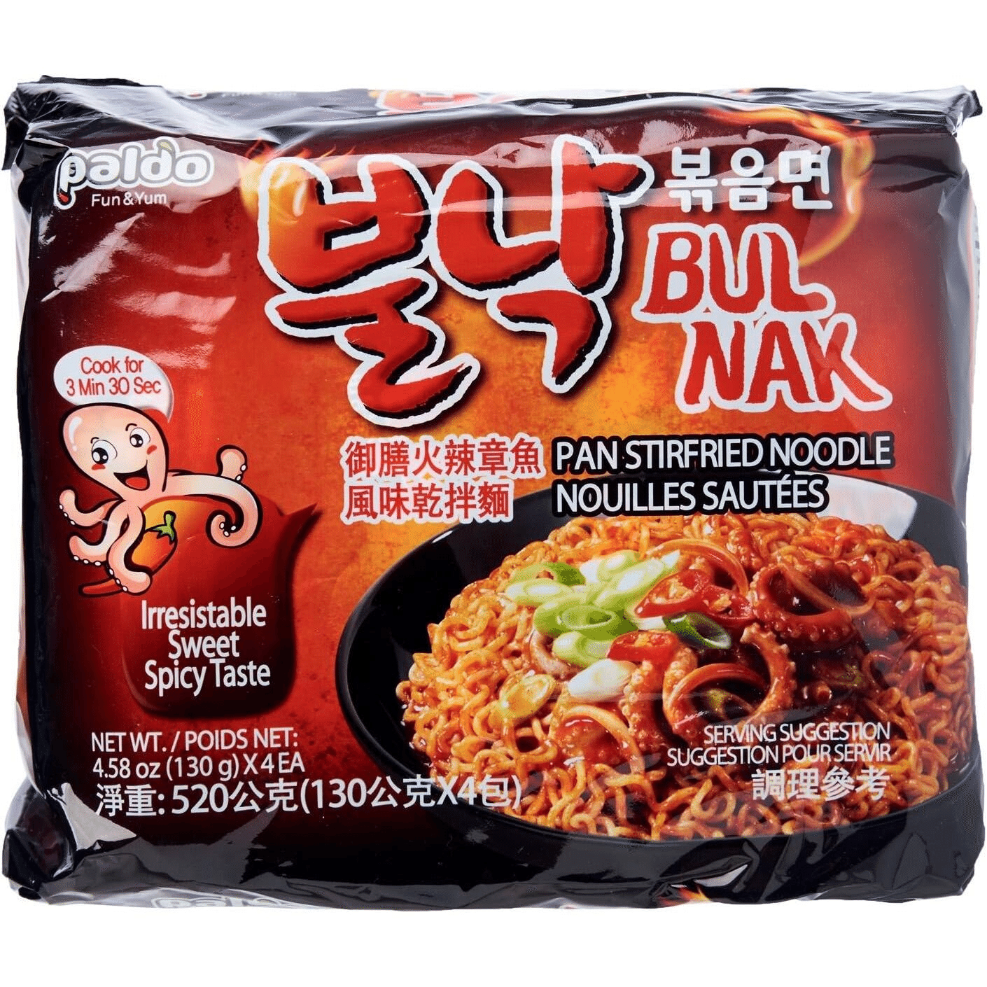 Paldo Bulnak Bokeummyun 風味方便麪 4 件裝 1 份