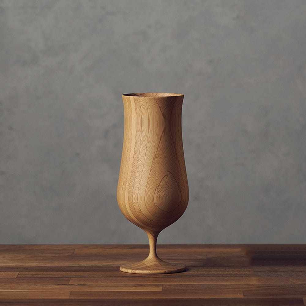 RIVERET Vessel Beer Glass <Brown>, dishwasher-safe bamboo cup made in Japan 1 ส่วน