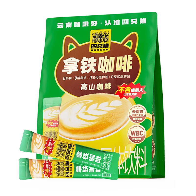 4 Cats Yunnan Latte 0 Creamer25 Cups 375g 375 กรัม