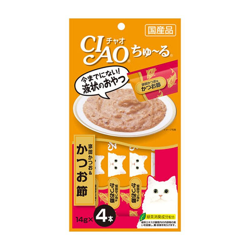 CIAO Cat Treats Soda Bonito Flavor 14g*4 packs 1 ส่วน