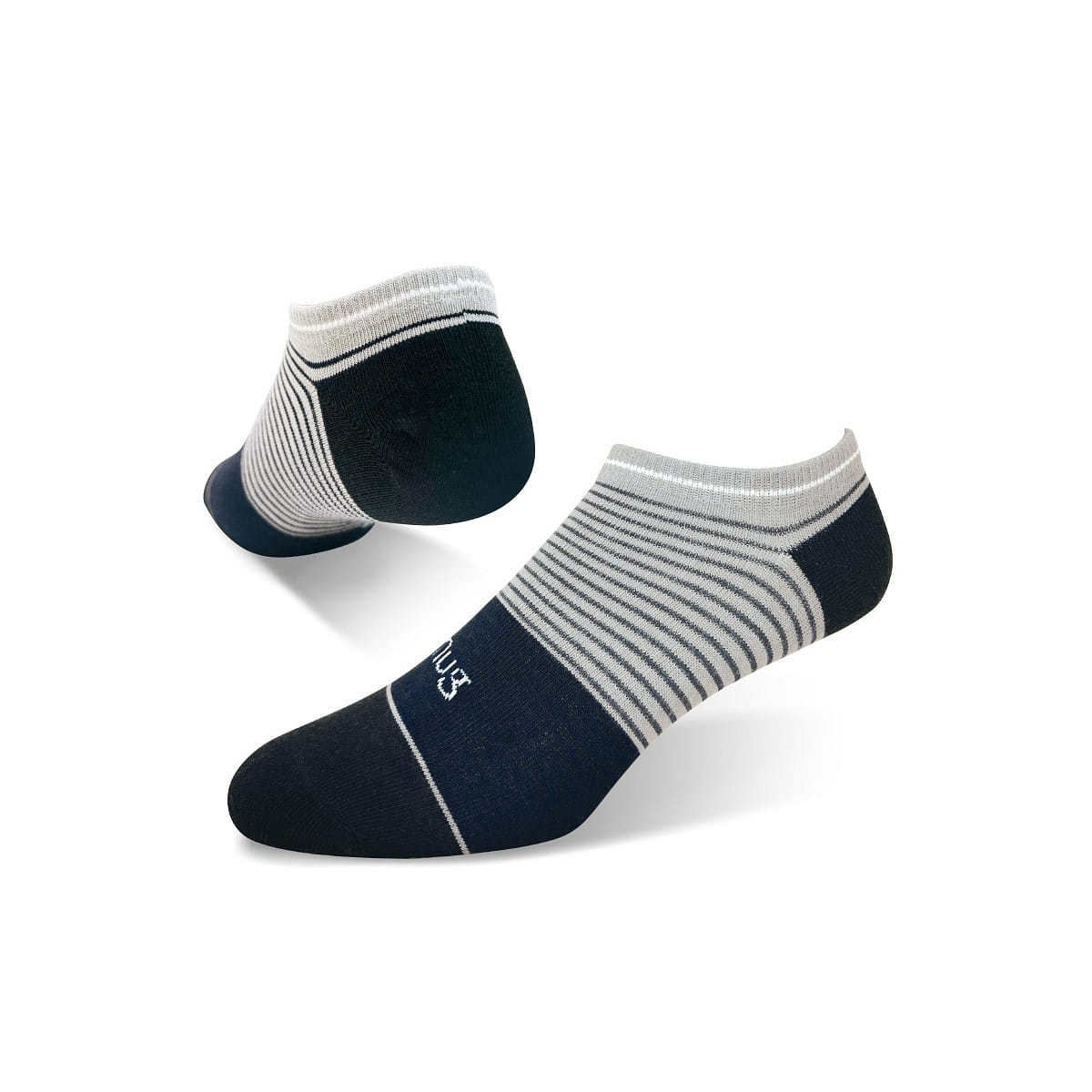SNUG Fashion Low Cut Anti-Odor Socks-Striped Navy (28-30cm) 58 กรัม