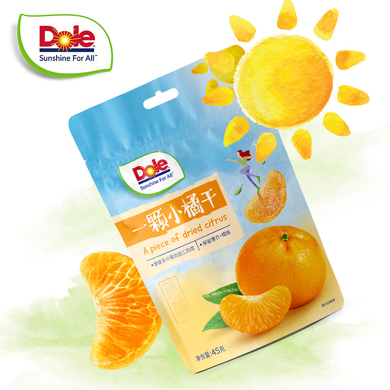 Dole Dried Tangerines, dried tangerines, 45g*1 bag 45 กรัม
