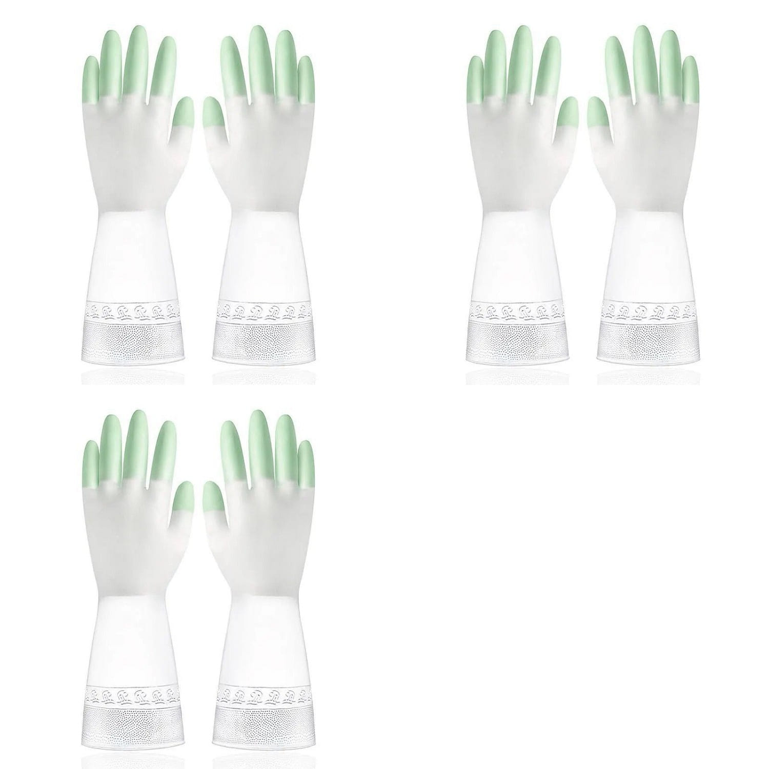 MyCleaningTime 3-Pair Dish Gloves Green 1 each
