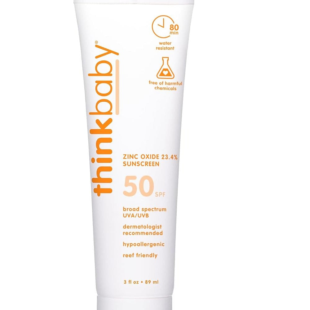 Thinkbaby SPF 50+ Baby Mineral Sunscreen, Vegan Baby Sunscreen Lotion, 3 Oz. 3 온스