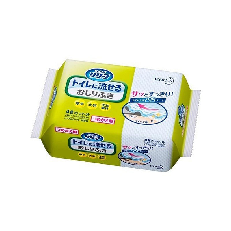 KAO Relief Flushable Wipes 24 pcs (Refill) 1 each