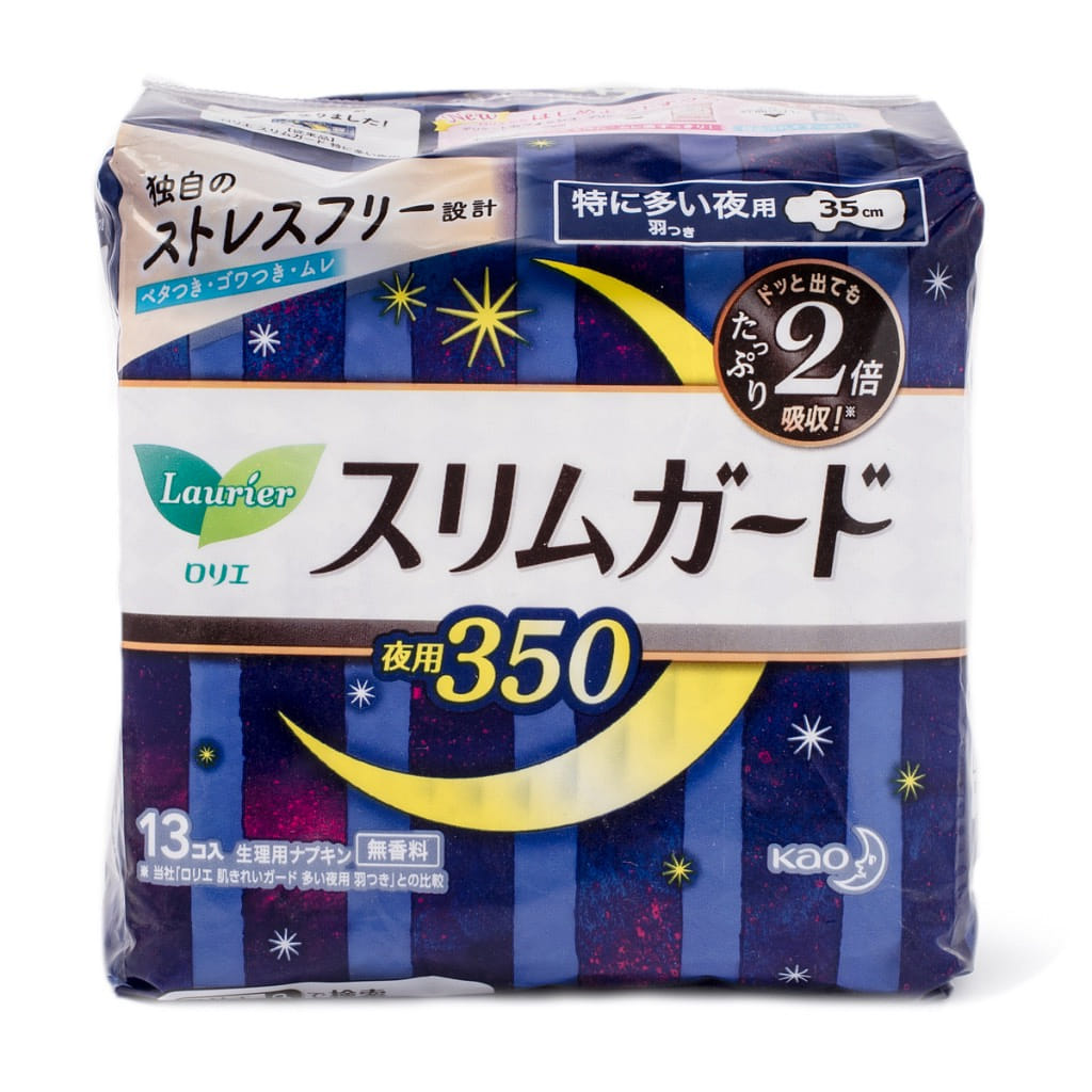 Kao Laurier แผ่นอนามัยกลางคืนแบบบางพิเศษพร้อมปีก 35ซม. 13ชิ้น 1 ส่วน