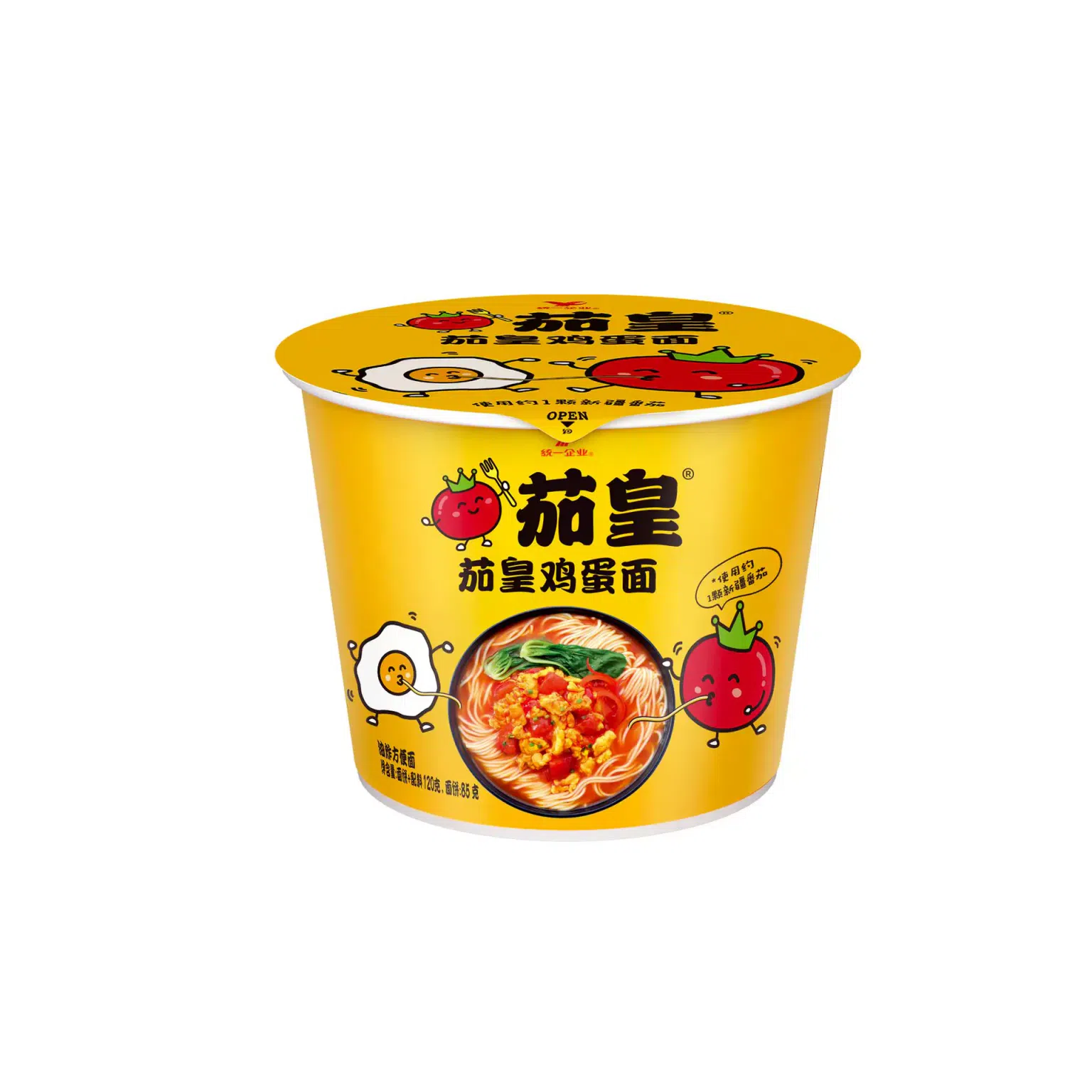 统一茄皇鸡蛋面 桶装速食方便面120g*1桶 120 克