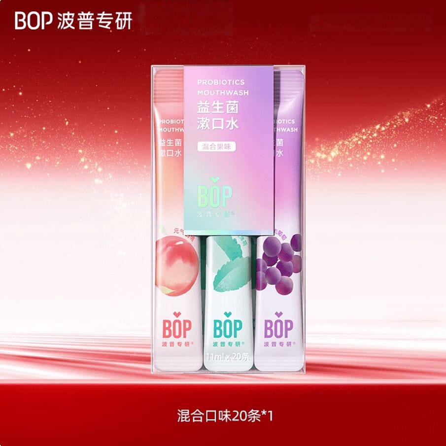 BOP probiotic single-use mouthwash strips 220ml 220 ml