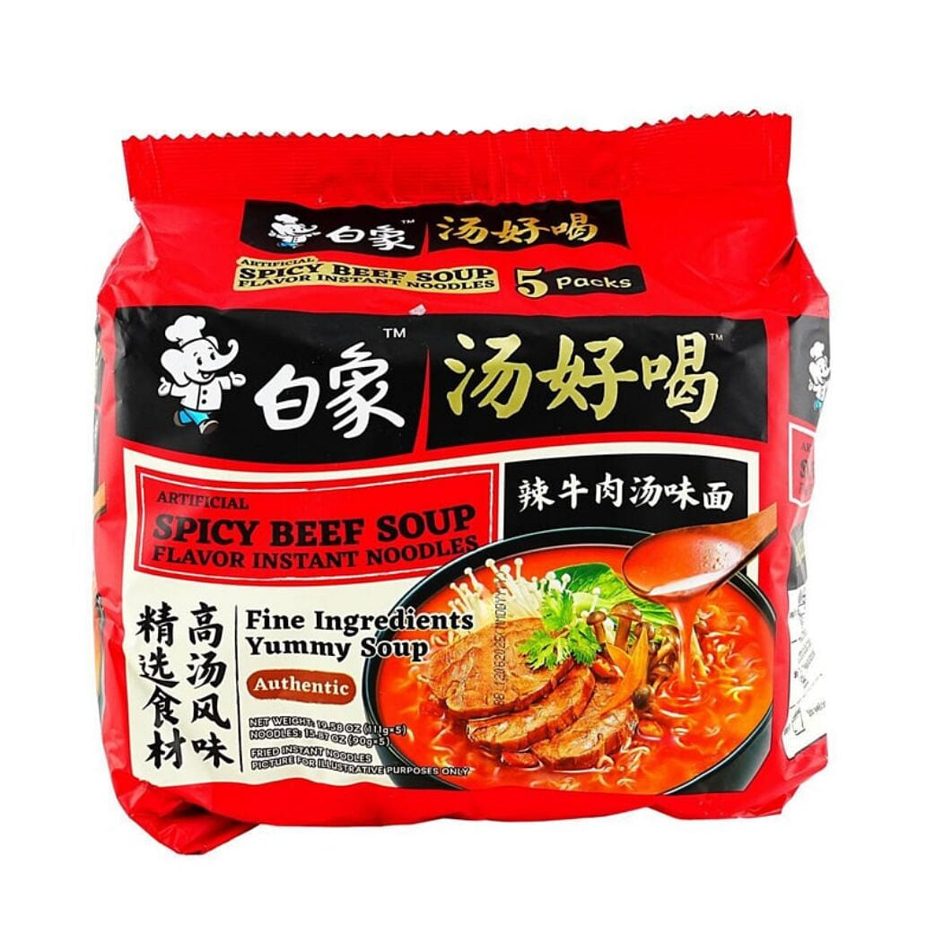Baixiang Spicy Beef Noodle Soup Flavor 5pk 555 g 1 each