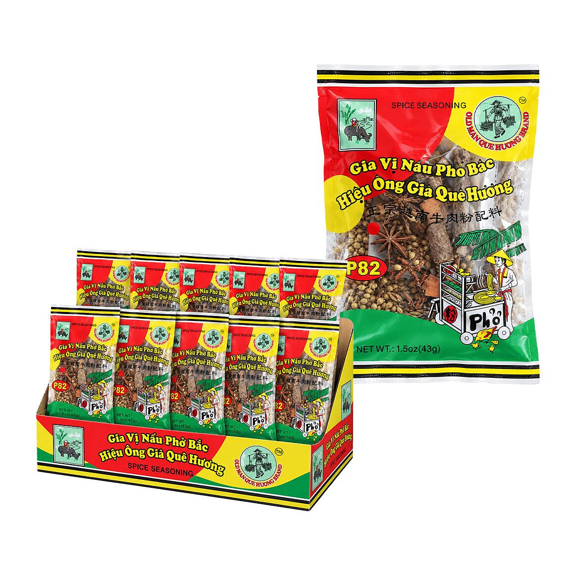 Oldman Que Huong Brand Pho Spice Seasoning- 1.5 oz 10 pack