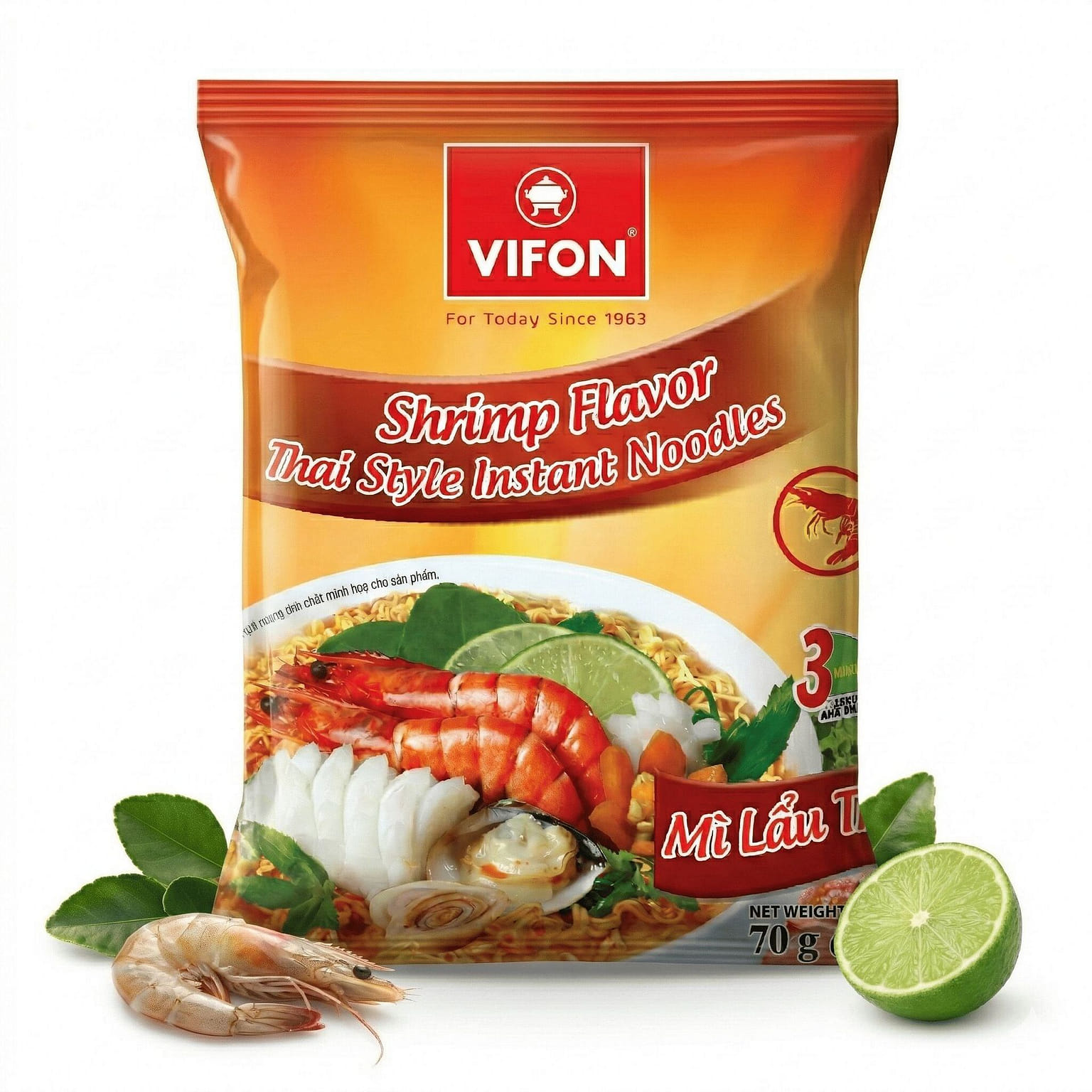 [5-PACK] Thai Hotpot Shrimp Flavor Noodle 2.47 oz*5 pack