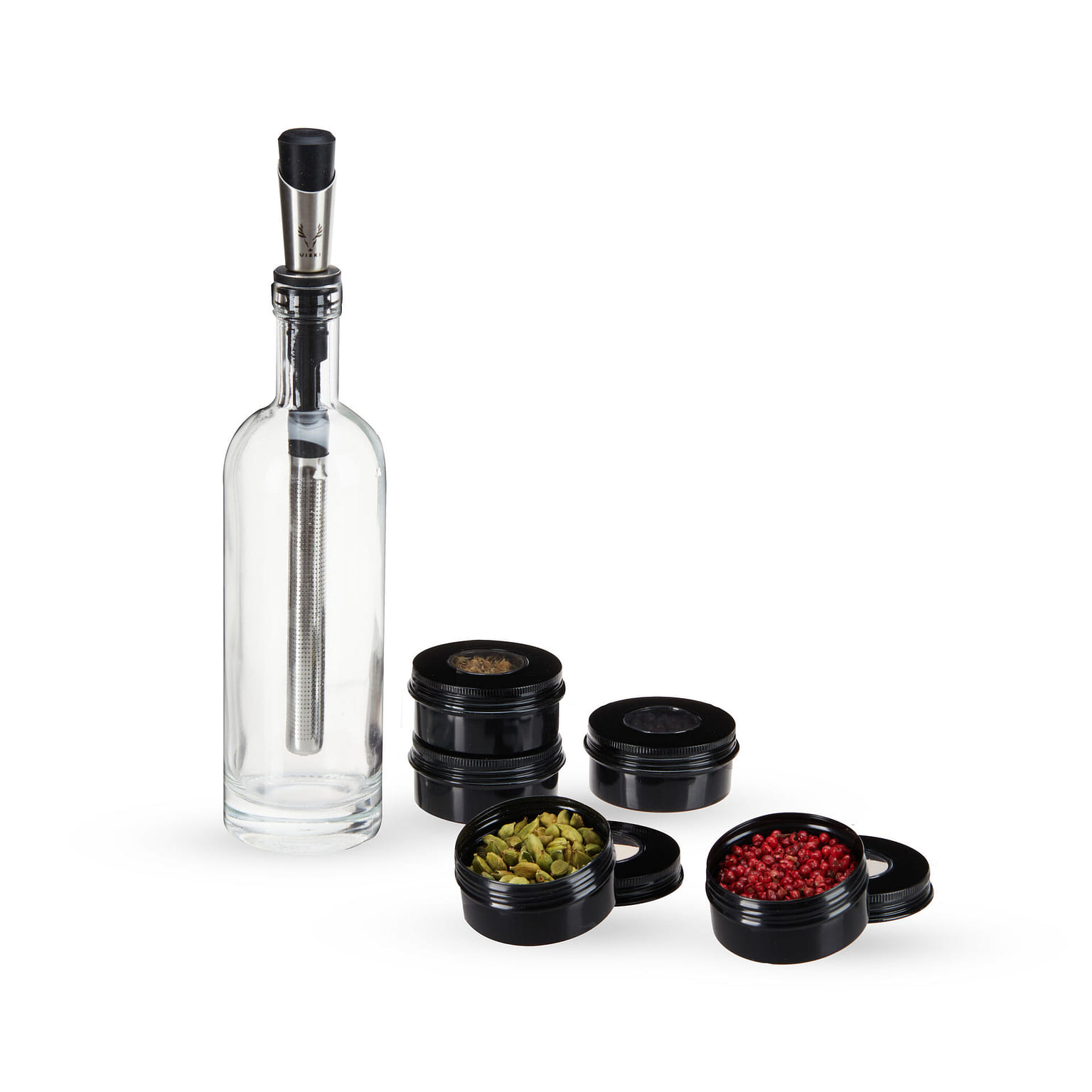 Viski Alchemi Spirit Infusion Kit for Liquor, Gin, Vodka, Whiskey, Rum, Tequila Infuser, Customize Craft Cocktails, Stainless Steel, Set of 1 9 カウント