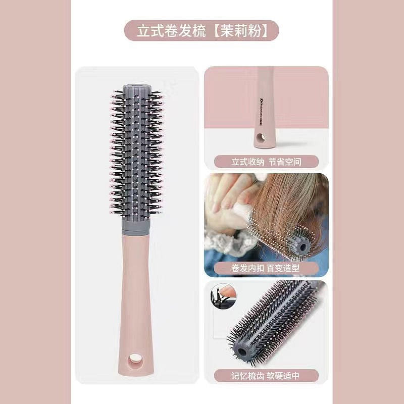 Pink-Anti-Static Massage Curling Comb 1 count