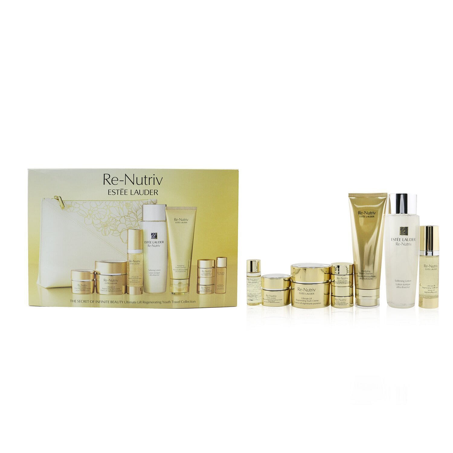 Estee Lauder The Secret Of Infinite Beauty Ultimate Lift Travel Collection: Creme 50ml+Serum 30ml+Eye Creme 15ml+Softening Lotion 250ml...  8pcs+1bag 8 個