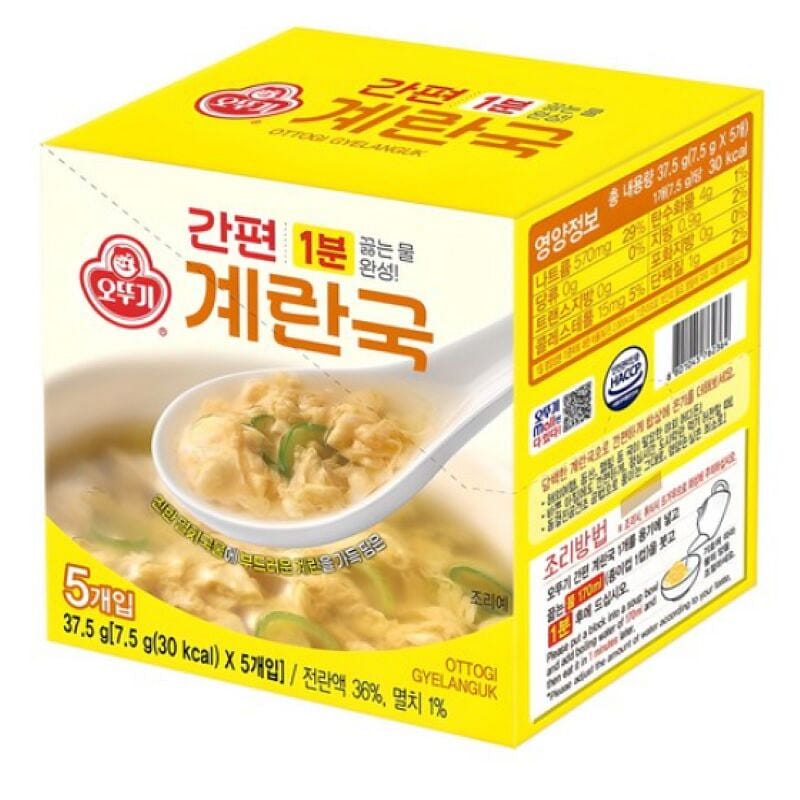 [한국 직배송] 오뚜기 간편 계란국 7.5g * 5개입, 1개 37.5 그램