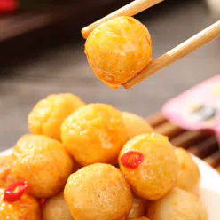 Enjoy Hong Kong style fish eggs, spicy fish balls, curry flavored 60g * 1 bag 60 g