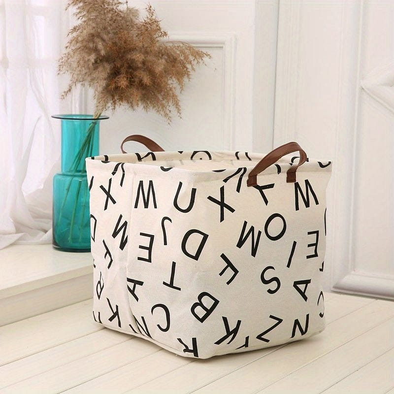 Letter Fabric Storage Basket with Carry Handles 1 count