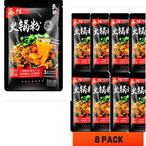 weee_instant_Yuanxian Spicy HotPotBroad Vermicelli266g*8packs 266 g