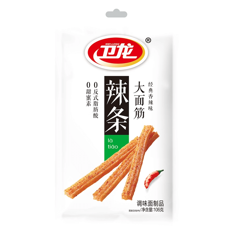 Weilong Spicy Bar Gluten Noodle Snacks 106g 106 กรัม