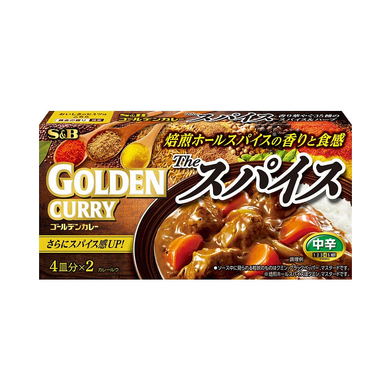 S&B Food Gold Curry Curry Block Medium spicy 160g 1 개