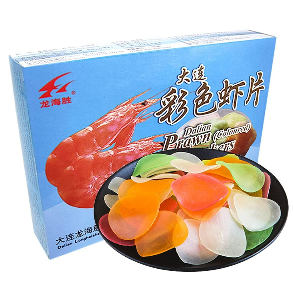 Uncooked Prawn Flavor Shrimp Chips - Colored Asian Snacks Hot Fries, 6.35oz/180g 1 each