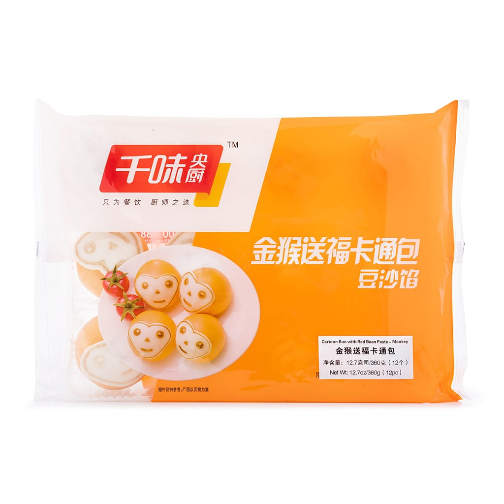 QianWei サル形あんまん　冷凍 360 グラム