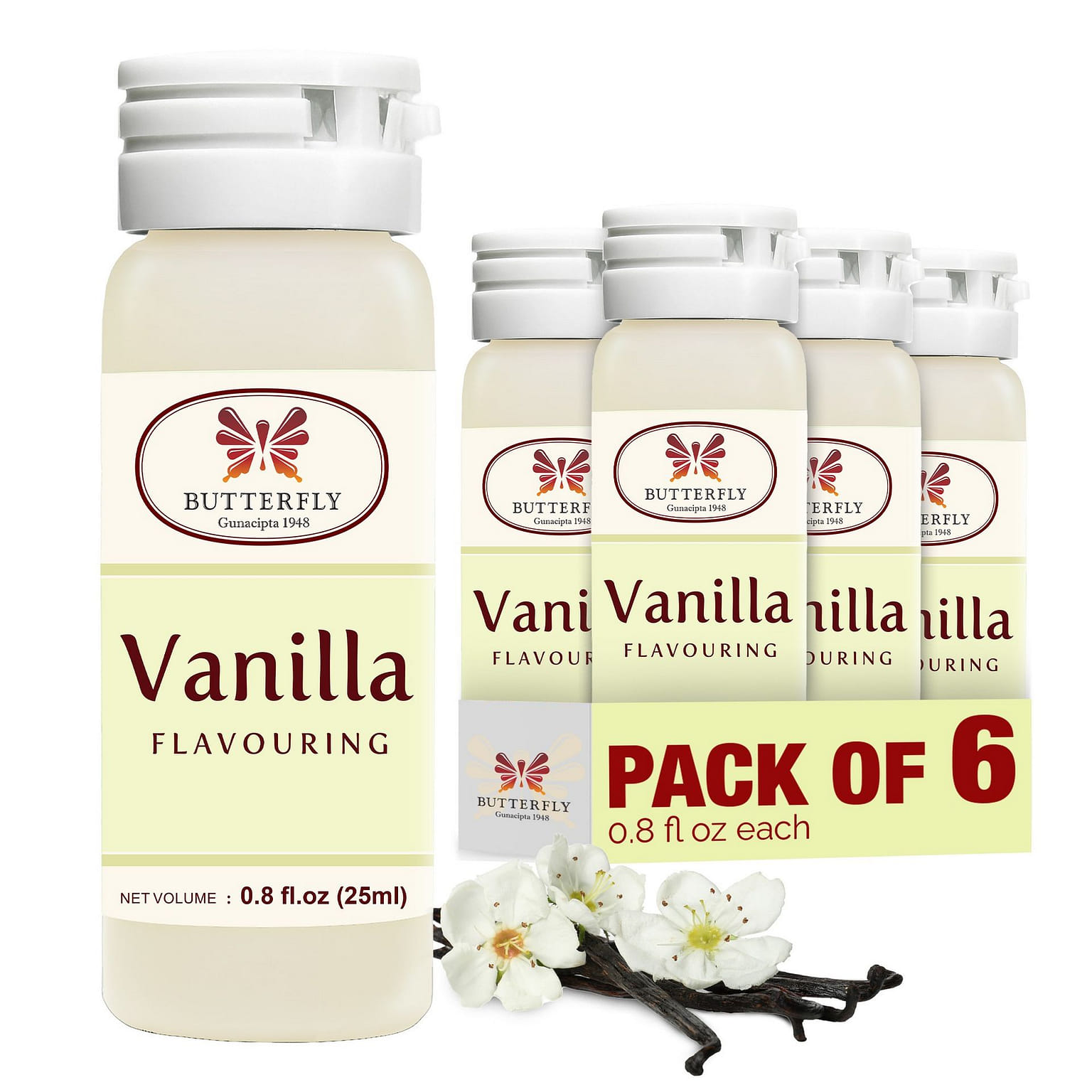 Butterfly Flavoring Vanilla 25 ml - Pack of 6 25 ml*6 pack