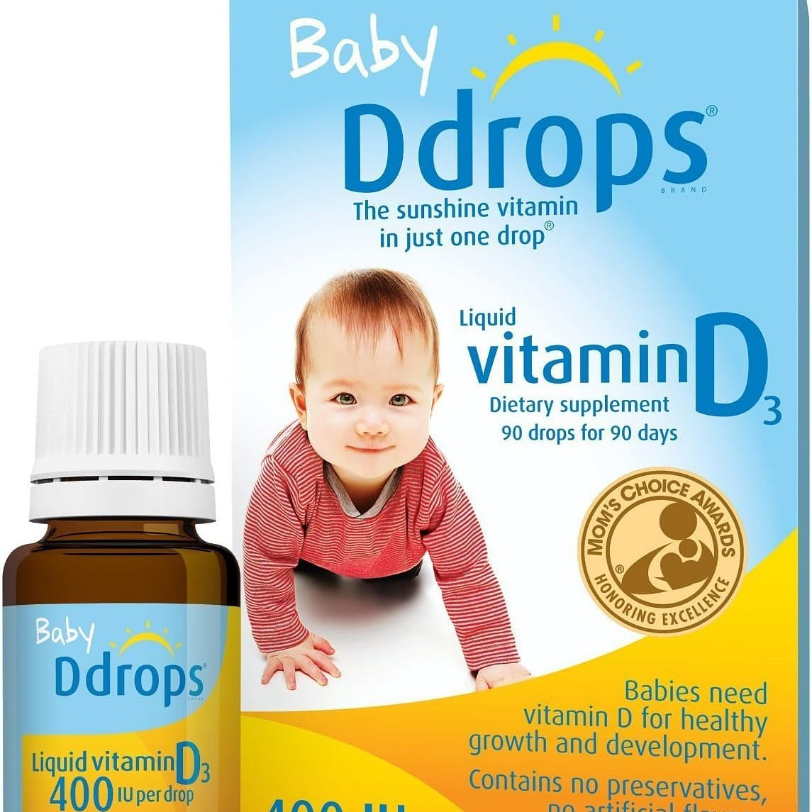 Ddrops 400 IU Liquid Vitamin D3 90 Drops , Daily Vitamin For Babies 2.5 มิลลิลิตร