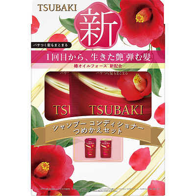 TSUBAKI Shampoo & Conditioner Pair Set Refill(Red) 600 밀리리터