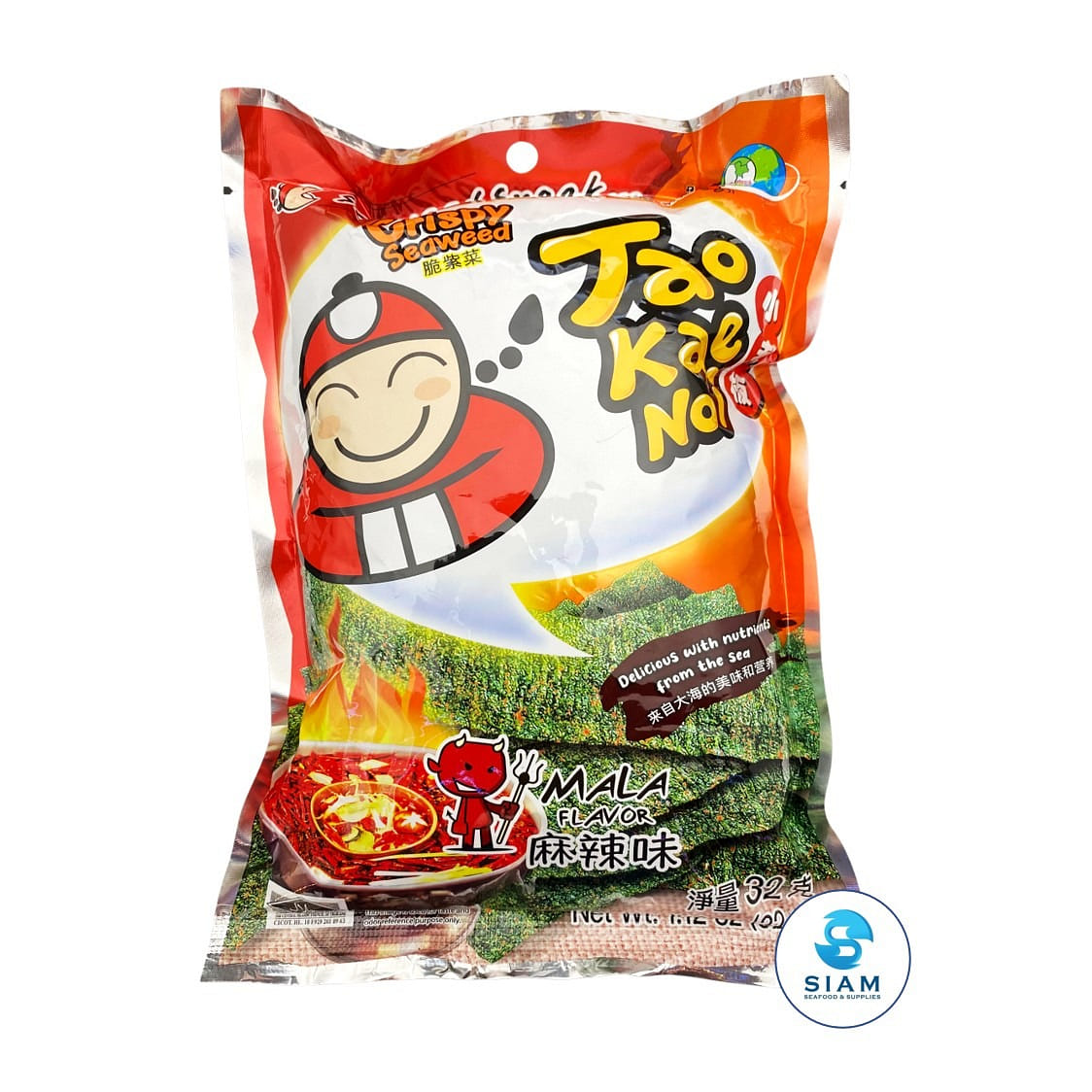 Tao Kae Noi Crispy Seaweed Snack, Mala Flavor 1.1 ออนซ์