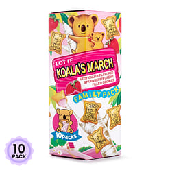 Lotte Koala's March Strawberry Cream Biscuits, Family Size 6.89 oz*10 pack