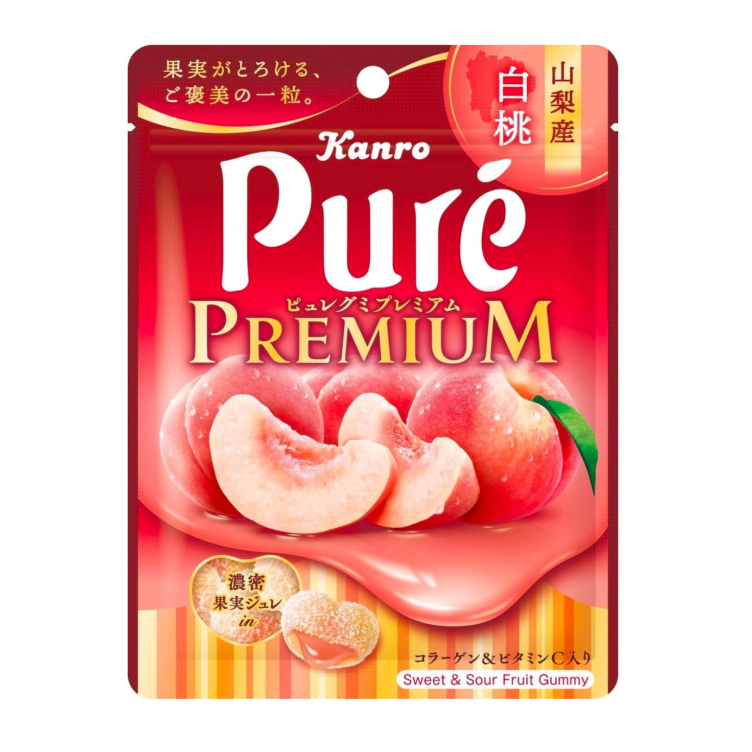 Pure Gummy Premium Peach Chewy Sweet KANRO 54g 1 개