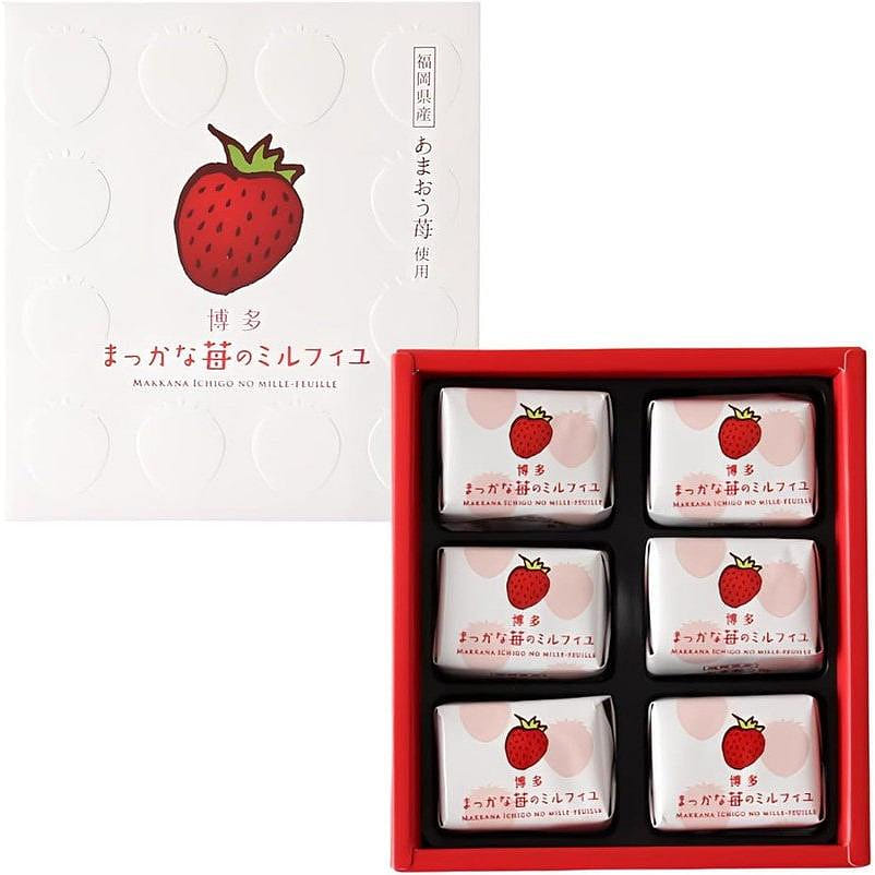 Hanafukudo Strawberry Millefeuille Hakata 6 Pieces 1 ส่วน