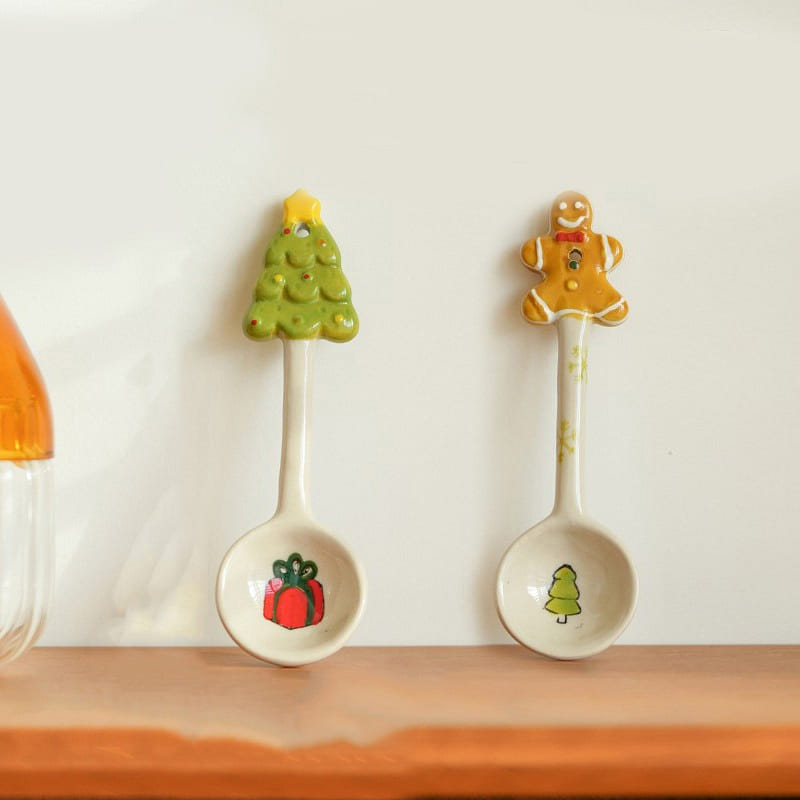Underglazed Ceramic Spoon for Christmas Set 3 1 개