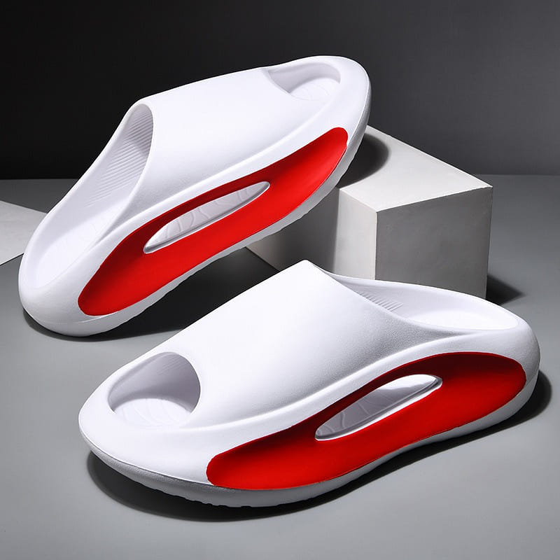 Slides for Women Men Pillow Slippers Non-Slip Bathroom Shower White red 44-45 1 each